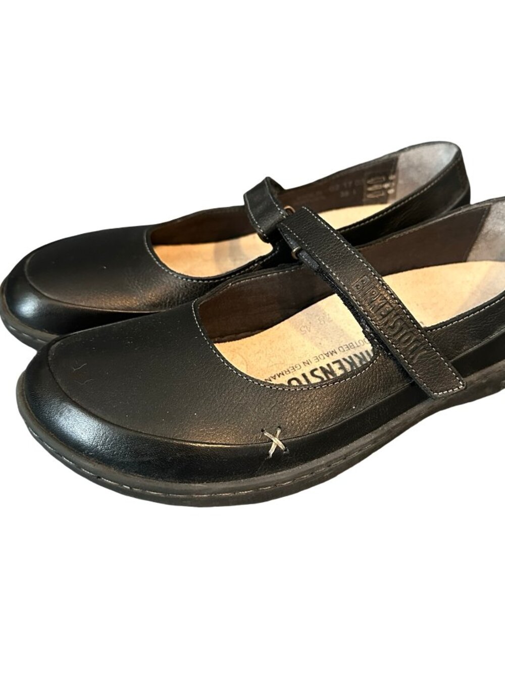 Excellent Birkenstock Iona Size 38 7 Black Leather Mary Jane Shoes Flats
